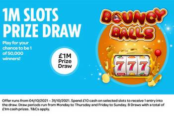 Win a share of £1 MILLION with Sun Bingo in October from just £10 per entry with EIGHT slots prize draws