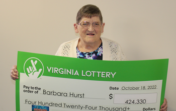 Powhatan woman wins $424,300 in Virginia Lottery online game